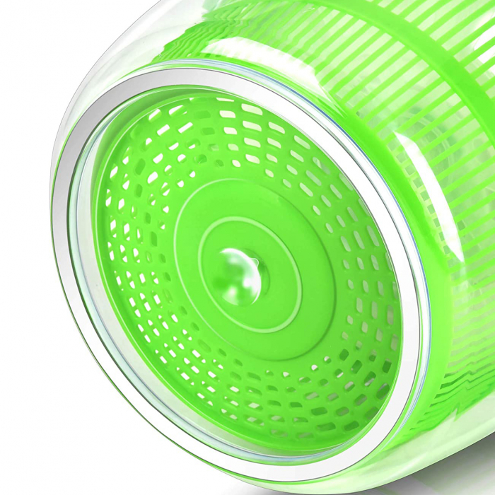 Uscator salata prin centrifugare, plastic, verde,  transparent, 25 cm [6]