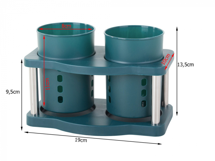 Uscator vertical tacamuri cu sistem captare apa scursa, verde [3]