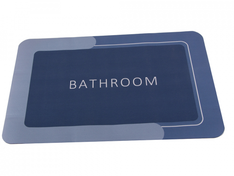 Sanitare baie - Covor Baie cu Uscare Rapidă, Absorbant Anti-Alunecare, Albastru