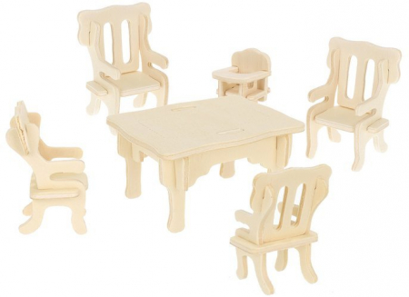 Un set de mobilier din lemn pentru păpuși 34 buc. [34]