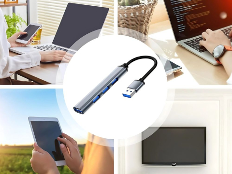Adaptor hub splitter USB 3.0 5Gb/s cu 4 porturi USB 3.0 [1]