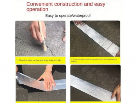 Banda Adeziva Pentru Reparatii, Finisaj din Aluminiu, Rezistenta la Intemperii, Previne Scurgerile, Adeziv Permanent, Dimensiuni 5 m x 5 cm [4]