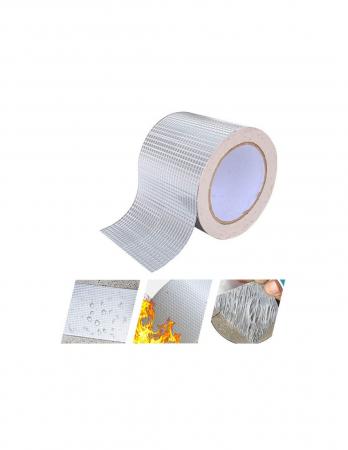 Banda Adeziva Pentru Reparatii, Finisaj din Aluminiu, Rezistenta la Intemperii, Previne Scurgerile, Adeziv Permanent, Dimensiuni 5 m x 5 cm [2]