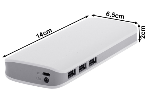 Baterie externă 10000mah cu 3x USB microUSB 2.1A, lanternă LED puternică și rapidă [3]