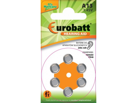 Baterii pentru aparate auditive fără mercur, pachet de 6 [3]