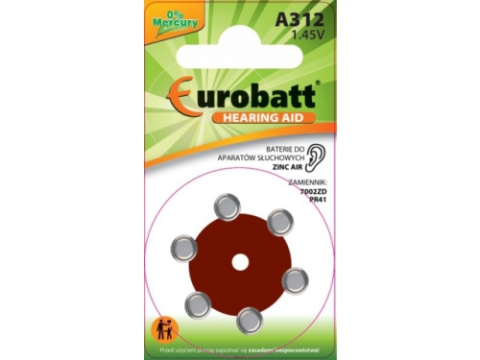 Baterii - Baterii pentru aparate auditive fără mercur, pachet de 6
