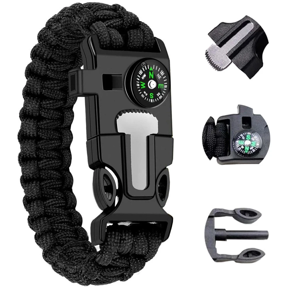 Sport & Outdoor - Brățară de supraviețuire 5 în 1: busolă, amnar, frânghie (paracord), cuțit