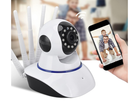 Cameră IP wifi electronică nanny pivotantă audio cu senzor de mișcare pentru interior [4]