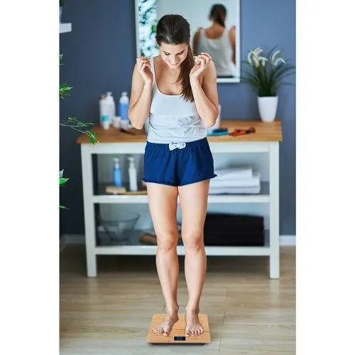 Cântar de baie cu afișaj LCD – din lemn de bambus pana la 180 KG [9]