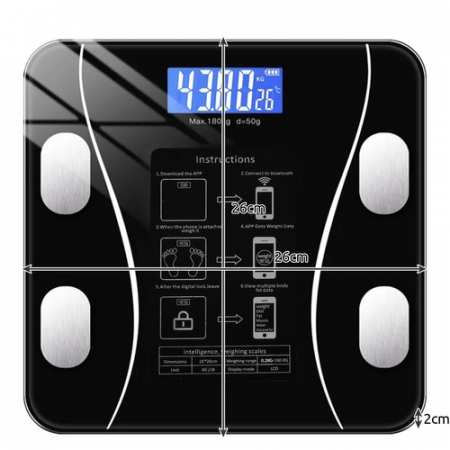 Cântar de Baie Inteligent LCD – Analitic, Bluetooth, Max 180 kg [1]