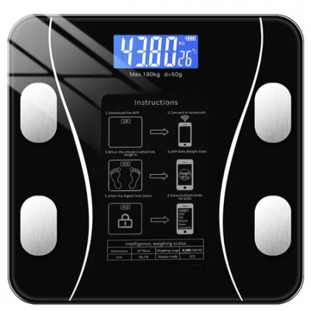 Cantare de baie - Cântar de Baie Inteligent LCD – Analitic, Bluetooth, Max 180 kg