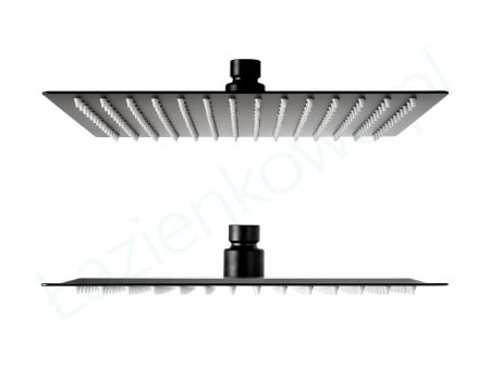 Cap de duș ploaie, negru, pătrat, ultra slim Black, Anti-Calc, diferite marimi [2]