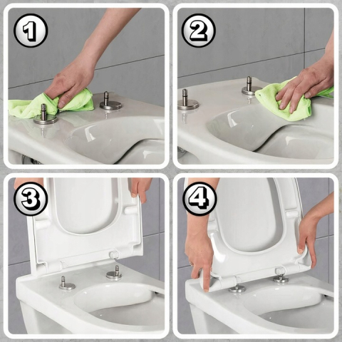 Capac WC cu închidere lentă, slim, Compatibil Tycner Kompakt, detașabil [6]