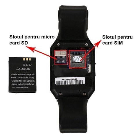 Ceas inteligent, cu camera, Smart Technology, cartela SIM, 3G, Bluetooth, Negru [5]