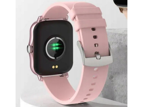 Ceas inteligent pentru femei, bărbați, curea de cauciuc, sport, apeluri Bluetooth, Roz [8]