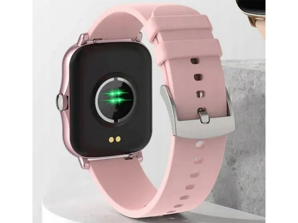 Ceas inteligent, SMART , unisex,  curea roz silicon sport, apeluri Bluetooth, Roz [3]