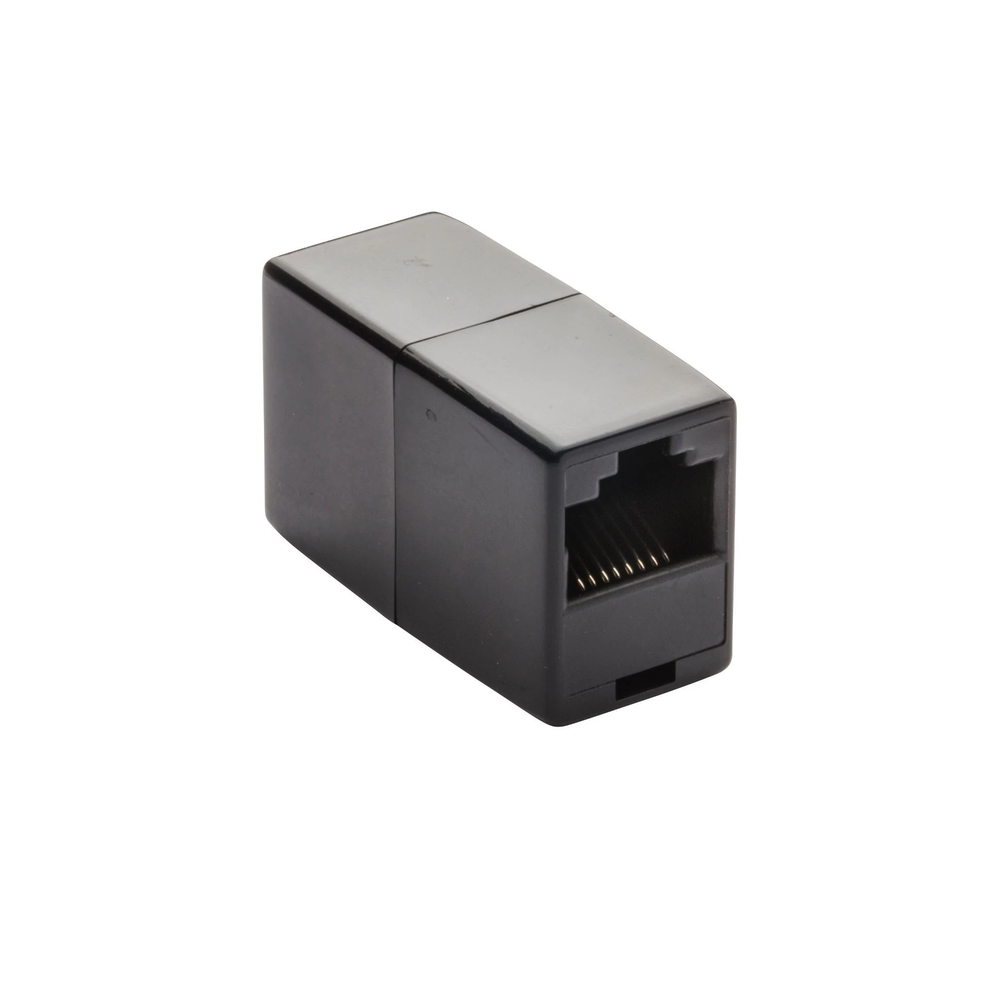 Retelistica - Conector RJ45 , mama-mama, plastic, negru, bej