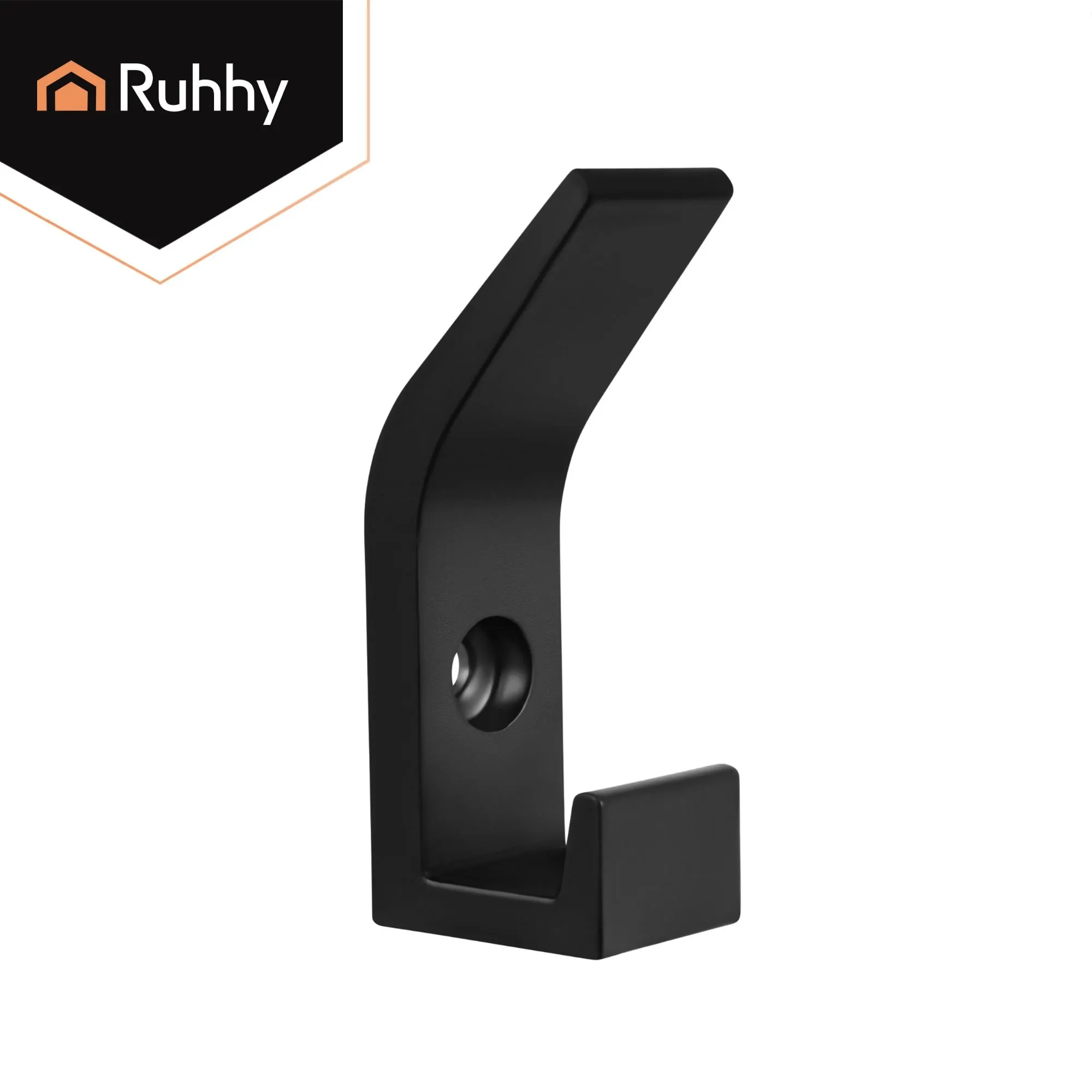 Cuier de perete 7x2x3 cm  DIY negru mat, stil loft, triplu, 5 bucăți – din metal, pentru haine [3]