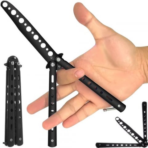 Arte Plastice - Cuțit fluture pentru antrenament - Negru