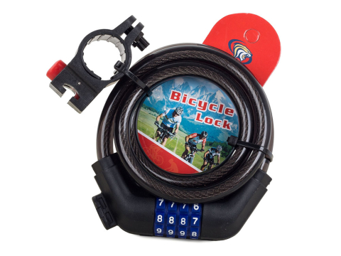 Dispozitiv anti-furt bicicleta cu cifru, negru, 100cm [7]