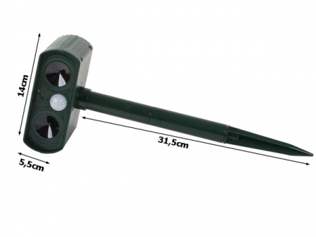 Dispozitiv solar cu ultrasunete anti-daunatori, dotat cu detector de miscare si infrarosu [2]