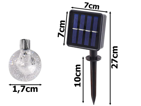 Ghirlandă luminoasă solară pentru grădină, 40 LED-uri, multicoloră [2]