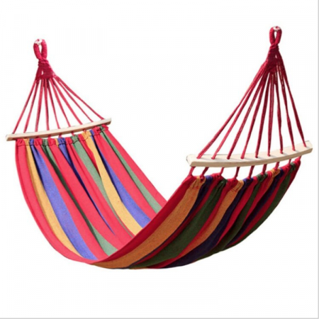 Hamac gradina cu lemn la capete, sac depozitare, 200x83cm, multicolor [5]