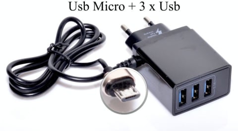 Alte accesorii telefoane - Incarcator Retea FAST – 5,1A/Micro Usb+3xUSB