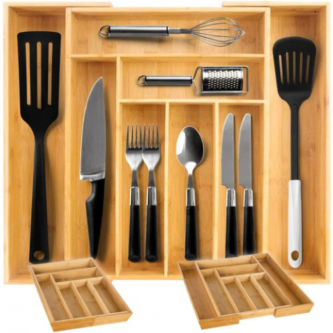Feliatoare manuale - Insert/organizator de sertar din bambus