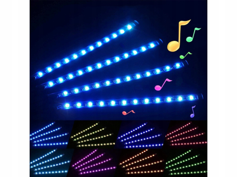 Kit banda led auto 5050 RGB, lumini ambientale auto cu telecomanda, 8 culori, alimentare 12V [4]