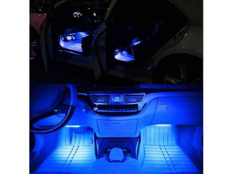Kit banda led auto 5050 RGB, lumini ambientale auto cu telecomanda, 8 culori, alimentare 12V [3]