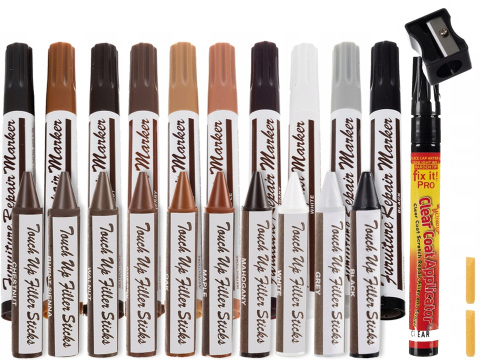 Kit Reparatii Mobila MARE Markere Ceara, corectare si reparare zgarieturi [10]