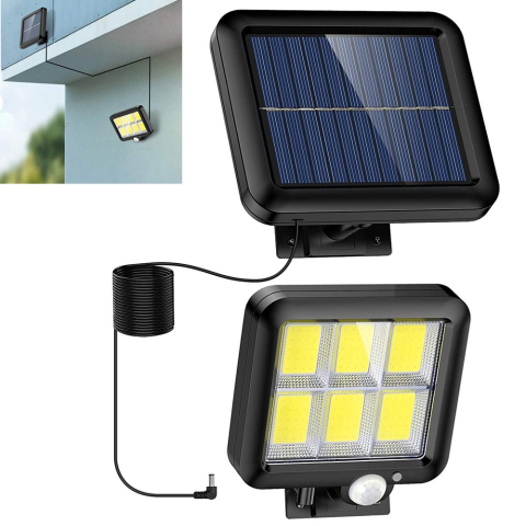 Baterii - Lampă solară cu 120 LED-uri și senzor de mișcare crepusculară