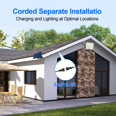 Lampa Solara de Exterior cu Panou Separat, Senzor Miscare si Telecomanda [6]