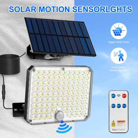 Lampa Solara de Exterior cu Panou Separat, Senzor Miscare si Telecomanda [1]