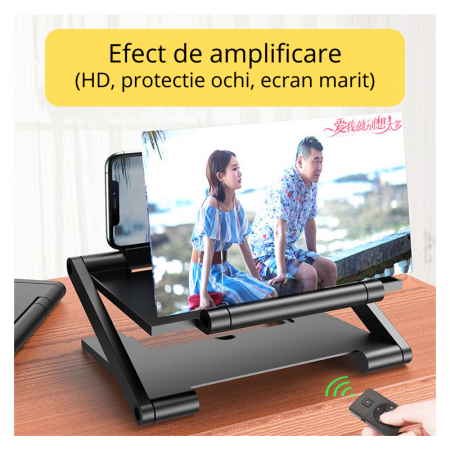 Lupa de marire pentru telefon, zoom de pana la 4x ori, ecran 20x15cm, negru [5]