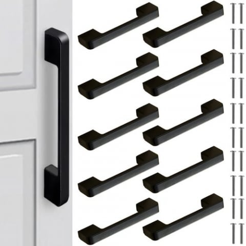 Casa si Bricolaj - Mâner de mobilier negru - 10 buc.