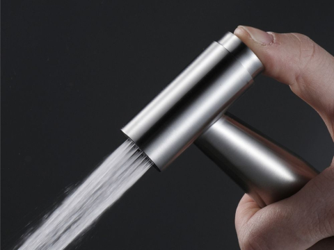 Mâner metalic de bideu cu presiune și buton pentru bideu WC [7]