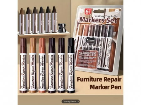 Markere si creion pentru mobila, corectare si reparare zgarieturi, diverse culori, set 12 buc [2]