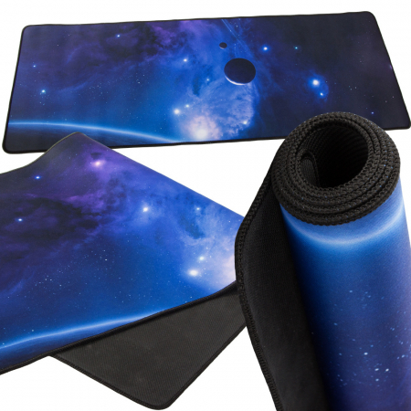 Mousepad - Mouse pad profesional pentru gaming constelatii, antiderapant, 80 x 30 cm, 90 x 40cm