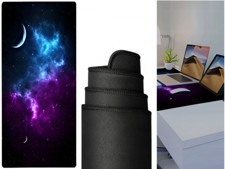 Mouse pad profesional pentru gaming cosmos stars, antiderapant, 80 x 30 cm, 90 x 40cm [4]