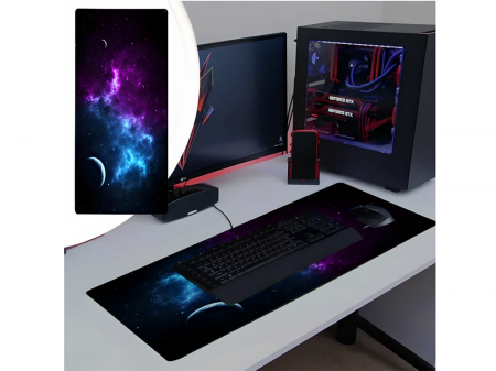 Mouse pad profesional pentru gaming cosmos stars, antiderapant, 80 x 30 cm, 90 x 40cm [7]