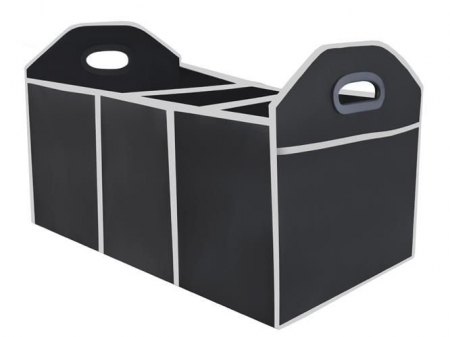 Accesorii auto - Organizator portbagaj cu manere si 3 compartimente egale, 58x32.5x32.5 cm, negru