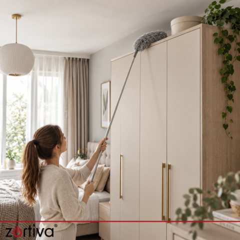 Perie pentru praf, Pamatuf, Perie lungă telescopică, Capete interschimbabile, 4 în 1, 250 cm [18]