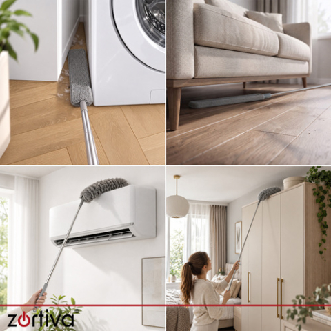 Perie pentru praf, Pamatuf, Perie lungă telescopică, Capete interschimbabile, 4 în 1, 250 cm [4]