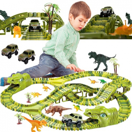 Jocuri - Pista de mașini de dinozaur 240 de piese