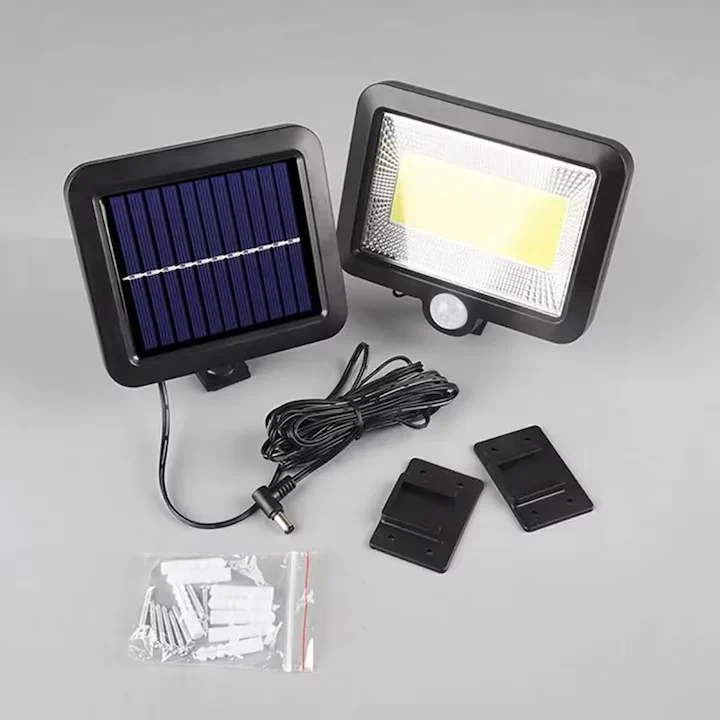 Proiector LED Solar Duo 220 lm, Lumină Rece, Senzor Mișcare, Telecomanda, Panou separat [5]