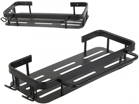 Raft baie, cuier baie, mansarda agatat, bucatarie, metal negru [7]