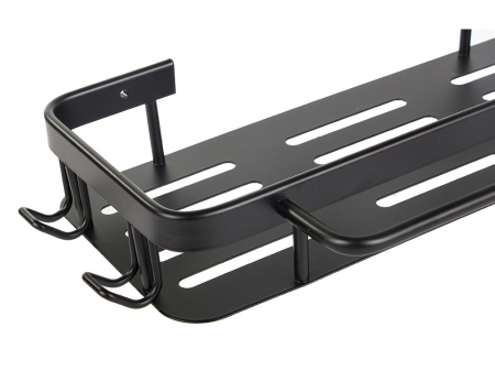 Raft baie, cuier baie, mansarda agatat, bucatarie, metal negru [3]