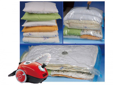 Sac vidat haine prin vacuum, marime 60x80 cm, Transparent [4]